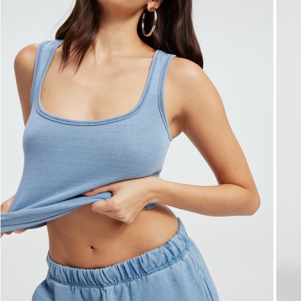 Good American Blue Tank Top